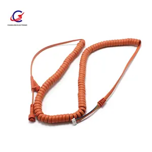 PU sheath 2 core 1.5mm Control line Wire spring spiral cable power cord can extend the tensile wire