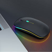 Souris d'ordinateur portable rechargeable LED, souris de bureau portable, souris sans fil Bluetooth BT5.2 USB 2.4G double mode, silencieuse, mince