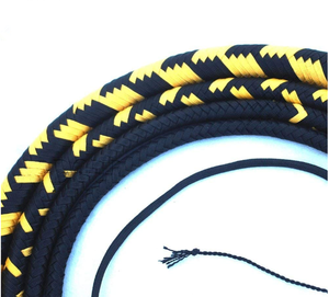 2025 Maßgefertigtes Robustes Pferde-Halsband <span class=keywords><strong>Piaffe</strong></span> Rot-Schwarz 16-Fach Geflochten Langes Umweltfreundliches Nylon-Paracord Tiermuster Bullenpeitsche - Product Image 3
