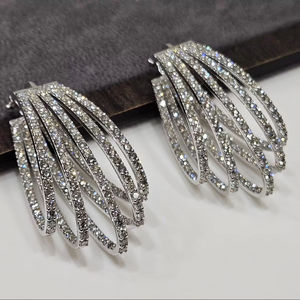 Luxury Round Brilliant Lab Grown Diamond Hip Hop <b>Stud</b> <b>Earrings</b> for Women 925 Sterling <b>Silver</b> Gold Plated Fine Jewelry Keepsake - Product Image 3