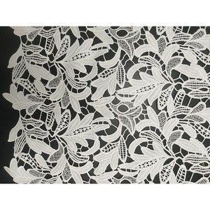 Venta al por mayor encaje de gasa suizo en Suiza con ojal tela de encaje nigeriano africano de alta calidad Algodón francés poliéster 130cm - Product Image 3