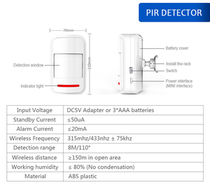 Sistema de Alarma Antirrobo para el Hogar Kerui, Detector de Alarma con Sensor de Movimiento PIR Inalámbrico - Product Image 5