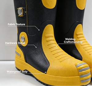 Botas de Bombero Profesionales de Goma <span class=keywords><strong>GA</strong></span> 6095 Certificadas, Resistentes al Fuego y al Calor, Antideslizantes, con Puntera de Acero, Botas de Seguridad para la Lucha Contra Incendios - Product Image 4