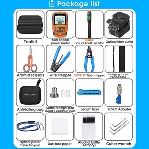 Kit d'outils FTTH pour fibre optique, cisaille à fibre optique, mini mesureur de puissance optique 4 en 1 avec localisateur de défauts visuels 30 mW, kit de fibre optique - Product Image 5