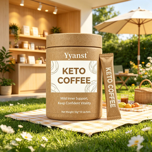 Café Instantáneo Cetogénico con Mezcla de Plantas Naturales, 10g*10 Sobres, Frasco de Papel Kraft Ecológico, Impresión de Línea de Granos de Café, OEM, Personalizado, Cartón a Granel - Product Image 6