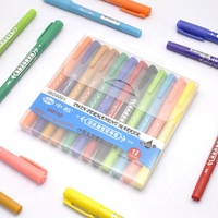 SM192 – Marqueur permanent double pointe rechargeable pour dessin artistique, étanche, inaltérable, à base d'huile, pointe biseautée 0,7/2,0 mm