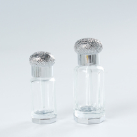Bouteille en verre d'huile de Oud de parfum en verre Attar transparent arabe de 3ml avec couvercle en Zamac vente en gros
