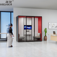 Station de bureau moderne de luxe cabine de travail préfabriquée insonorisée en aluminium cabine d'étude insonorisée pour 4 personnes