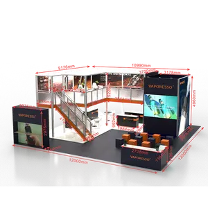 Custom 1200x1200x496cm Double Deck Trade Stands Aluminum Modular Show Levels Design Fair Seg Two Storey Exhibition Booth