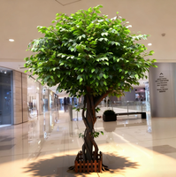 Arbre ficus artificiel personnalisé, tronc en fibre de verre, grand faux banian, arbre à feuilles persistantes pour décoration intérieure et extérieure