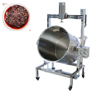 automatic soy beef sauce stir fry pot tomato chili sauce cooking kettle wok jam stuffing mixing cooking machine with scraper