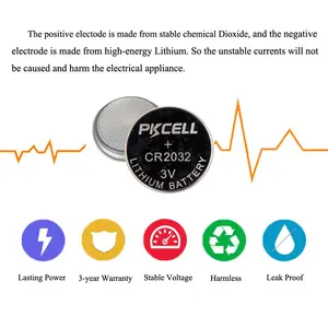 PKCELL CR2032 1632 1620 1616 1220 1216 1025 927แบตเตอรี่เซลล์ปุ่ม3V แบตเตอรี่รถรีโมทคอนโทรลแบตเตอรี่