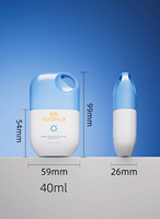 Flacon de crème solaire ovale portable de 40 ml, impression personnalisée sur la surface, idéal pour la gamme de produits de protection solaire