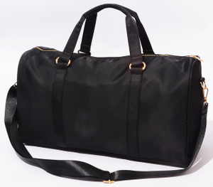 DIY Ball Patches Noir Grand Bagage <span class=keywords><strong>Sac</strong></span> Or Fermeture Éclair Voyage Étanche Nylon Garçons Hommes Duffel Tote <span class=keywords><strong>Sport</strong></span> Gym Nylon Weekender Sacs - Product Image 3