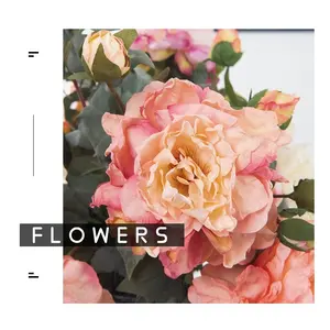 2024 nuevos productos peonía flor artificial Vintage pintura al óleo estilo floricultura hogar boda decoración flores