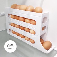 Récipient de stockage d'œufs à 3 couches de grande capacité Organisateur d'œufs polyvalent réutilisable en plastique pour la porte du réfrigérateur à utiliser pour les aliments