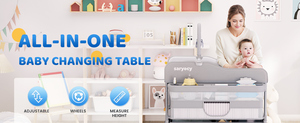 <span class=keywords><strong>Table</strong></span> à <span class=keywords><strong>langer</strong></span> pour bébé, <span class=keywords><strong>pliable</strong></span>, polyvalente, imperméable, station de change de couches, hauteur réglable, 2 tiroirs, mobile, solide, pour la crèche - Product Image 3