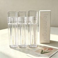 Nouveau tube de brillant à lèvres carré rond transparent de luxe en PETG, étiquetage personnalisé, conteneur vide de 5 ml pour blush, emballage