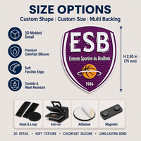 Écussons en silicone personnalisés lavables, logos et emblèmes pour vêtements de sport, vêtements d'extérieur, sacs, fournitures graphiques textiles