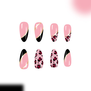Patrón de almendra <span class=keywords><strong>francesa</strong></span> ABS Pegatinas de uñas postizas <span class=keywords><strong>Diseño</strong></span> de <span class=keywords><strong>manicura</strong></span> de estilo europeo americano para dedos 24 piezas Placas de uñas para usable - Product Image 6