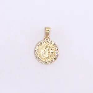 JML Hot sale modern design platinum and rose gold Vigin mary Zircon inlaid Godfather gold plated pendants