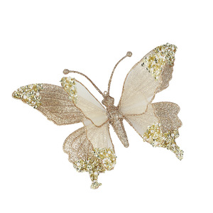 <span class=keywords><strong>H874</strong></span> Nuevas pegatinas coloridas de mariposas y libélulas de malla artificial con purpurina y polvo de perla, colgante decorativo con clip para Navidad - Product Image 5