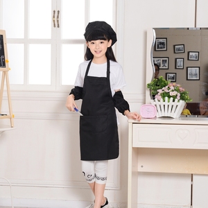 <span class=keywords><strong>Delantal</strong></span> y sombrero <span class=keywords><strong>de</strong></span> chef para niños con logotipo personalizado, conjunto <span class=keywords><strong>de</strong></span> delantales para niños con bolsillos para cocina, pintura para hornear para niños y niñas - Product Image 1