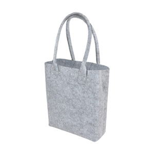 Felt Tote Bags Vertical Square Medium Soft Handle Reinforced Everyday Use Promotional Shopping Bag Light Gray Black Burgundy - Product Image 2