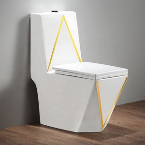 Hiện đại sang trọng thiết bị vệ sinh khách sạn phòng tắm gốm WC nhà vệ sinh màu một mảnh vuông bát sàn gắn Loại cài đặt - Product Image 1