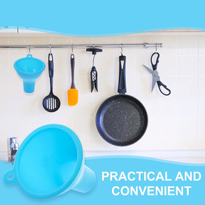 Funil de silicone para utensílios de cozinha, funil multifuncional de boca larga para vazamento de óleo, funil de silicone para uso em atacado - Product Image 6