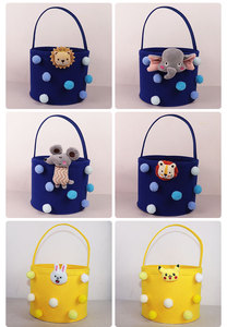 <span class=keywords><strong>Borsa</strong></span> Tote Personalizzata in Feltro Colorato a Tema Cartone Animato, Resistente e Portatile, per Regali di Compleanno per Bambini con Chiusura Aperta - Product Image 6