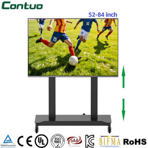 Soporte de TV Motorizado de Metal con Altura Ajustable, Carro de TV Rodante de Alta Resistencia con Ruedas, Control Remoto, Carrito de TV Móvil - Product Image 1