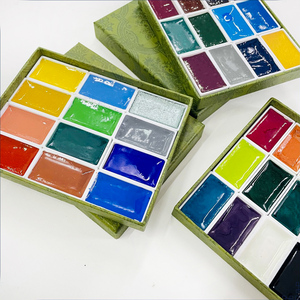 Ensemble de peintures aquarelles professionnelles personnalisées de 48 couleurs, 7,2 ml, peintures aquarelles solides japonaises <span class=keywords><strong>Gansai</strong></span> pour artistes - Product Image 5