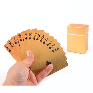أوراق لعب بوكر بلاستيكية مخصصة جديدة، ناعمة ومقاومة للماء، مطلية بالذهب، متينة، ألعاب لوحية - Product Image 2