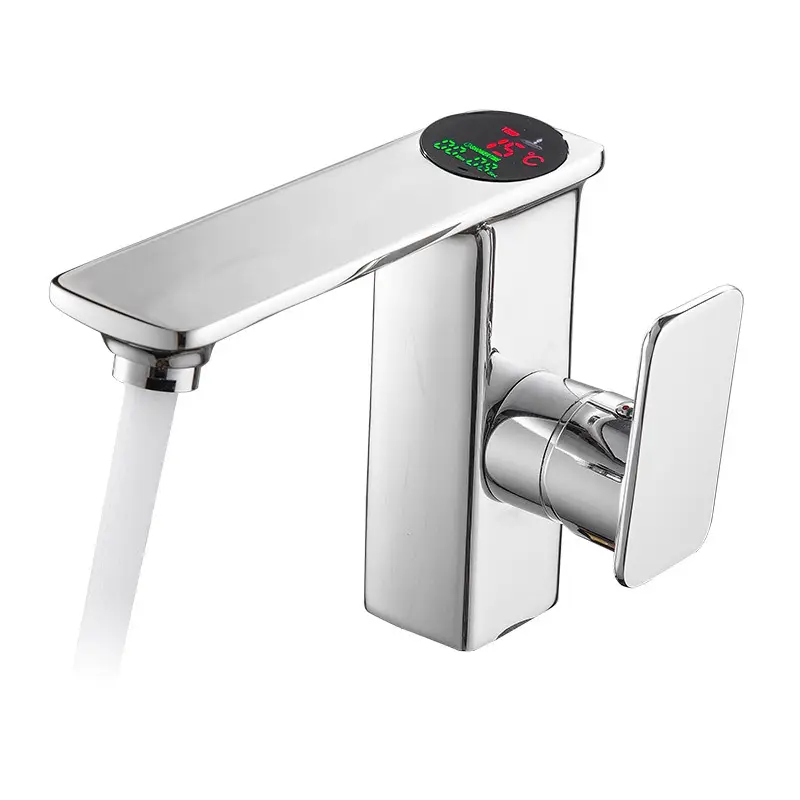 LARIX Intelligent LED digital display of hot and cold basin faucet bathroom basin display of temperature faucet