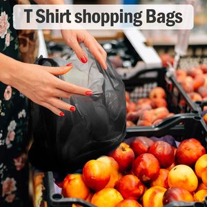 Sac de courses en plastique noir personnalisé avec logo, à soufflets latéraux, résistant à l'humidité, idéal pour les entreprises et les expositions - Product Image 4