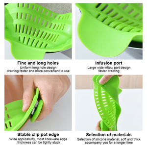 Colador de <span class=keywords><strong>silicona</strong></span> para alimentos, olla para Pasta, accesorios de cocina, gran oferta de <span class=keywords><strong>Amazon</strong></span> - Product Image 3