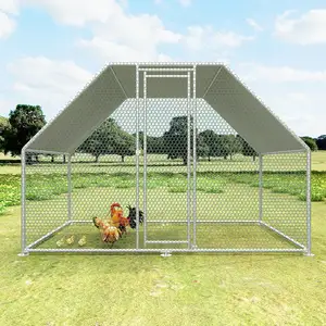 Métal DIY Marcher dans Poulailler Poulailler Cage avec Couvercle Étanche 2x3x2m