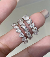 Bague Éternité Luxe en Diamant de Laboratoire Taille Émeraude, Or Blanc, Jaune ou Rose 14K 18K, Alliance de Mariage VVS VS CVD HPHT, Joaillerie Fine