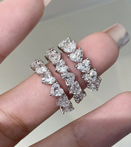 Bague de luxe en or véritable avec saphir cultivé en laboratoire et diamant taille émeraude, bijou élégant et romantique, bague tendance très vendue - Product Image 3