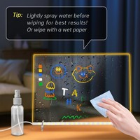 Tableau lumineux LED 7 couleurs, tableau effaçable à sec, tableau de dessin LED pour enfants avec adaptateur inclus