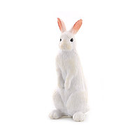 Figurine d'animal en PVC massif, lapin blanc, pour scènes de maison arctique, décoration de paysage, jouet de simulation transfrontalier, figurine de maternité