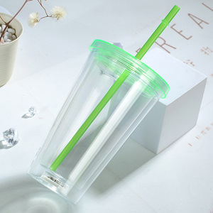 Vaso de Plástico Luminoso de 16oz, Colorido, Resistente al Agua Hirviendo, Apto para Alimentos, Reutilizable, con Tapa, Apto para Jugo, Leche, Té, Café - Product Image 5