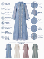 Robe longue élégante YSYL à motif de feuilles, ornée de paillettes, en maille, avec col en V, pour les occasions formelles, les fêtes et les cérémonies, robe Abaya pour femmes