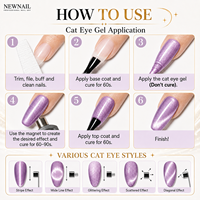 Vernis à ongles gel UV professionnel vegan, écologique, non toxique, à base d'eau, effet œil de chat, scintillant et magnétique, longue tenue