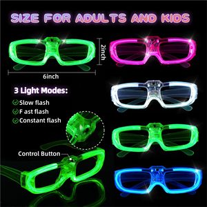 Nicro वयस्कों Cosplay बच्चों चमकदार हेलोवीन सामान अंधेरे में चमक नीयन पार्टी की आपूर्ति धूप का चश्मा मोड प्रकाश चश्मे का नेतृत्व किया - Product Image 2