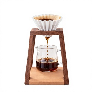 Support de filtre à café en bois au design minimaliste, réutilisable, écologique, de forme carrée, capacité de 350 ml, pour restaurants, hôtels, cafés - Product Image 6