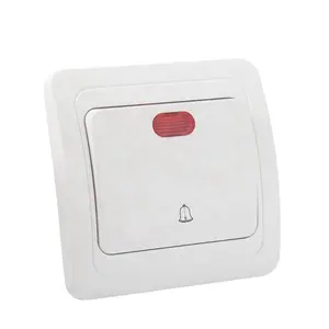 IP20 250V 10A European 250v Light Switch Doorbell Wall Switch Doorbell Switch With Indicator Eu Wall Socket