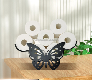 Nouveau design décoratif, forme <span class=keywords><strong>papillon</strong></span>, porte-serviettes et <span class=keywords><strong>papier</strong></span> de rechange pour animaux, support mural de <span class=keywords><strong>papier</strong></span> <span class=keywords><strong>toilette</strong></span> sur pied, support de rangement - Product Image 3