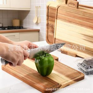 Jiufeng Acacia <b>Wood</b> Cutting Board Rectangle Multifunction Kitchen Chopping <b>Block</b> With Food Icons For Organized Cooking - Product Image 4